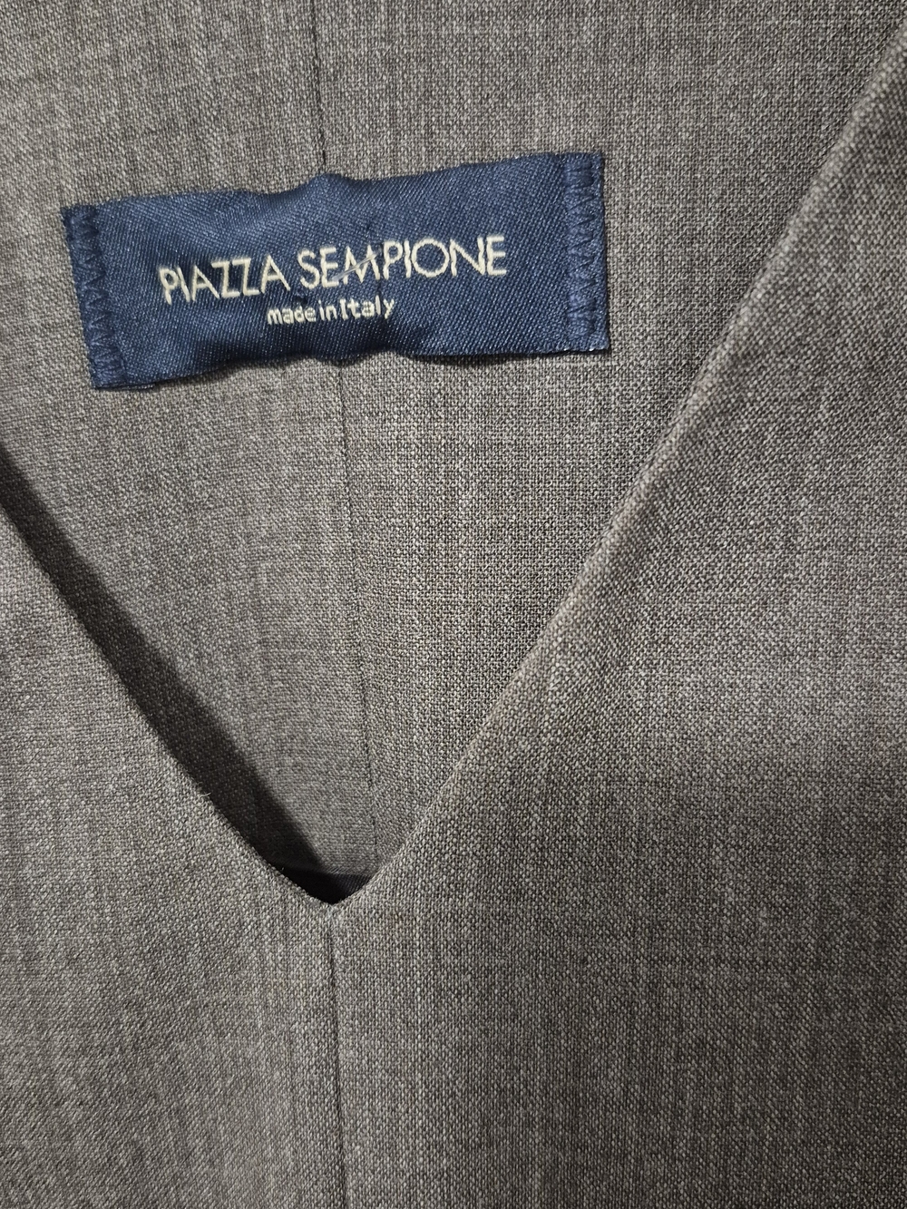 Piazza Sempione Gray Virgin Wool V-Neck Sheath Dress Italy 12 - Picture 3 of 9